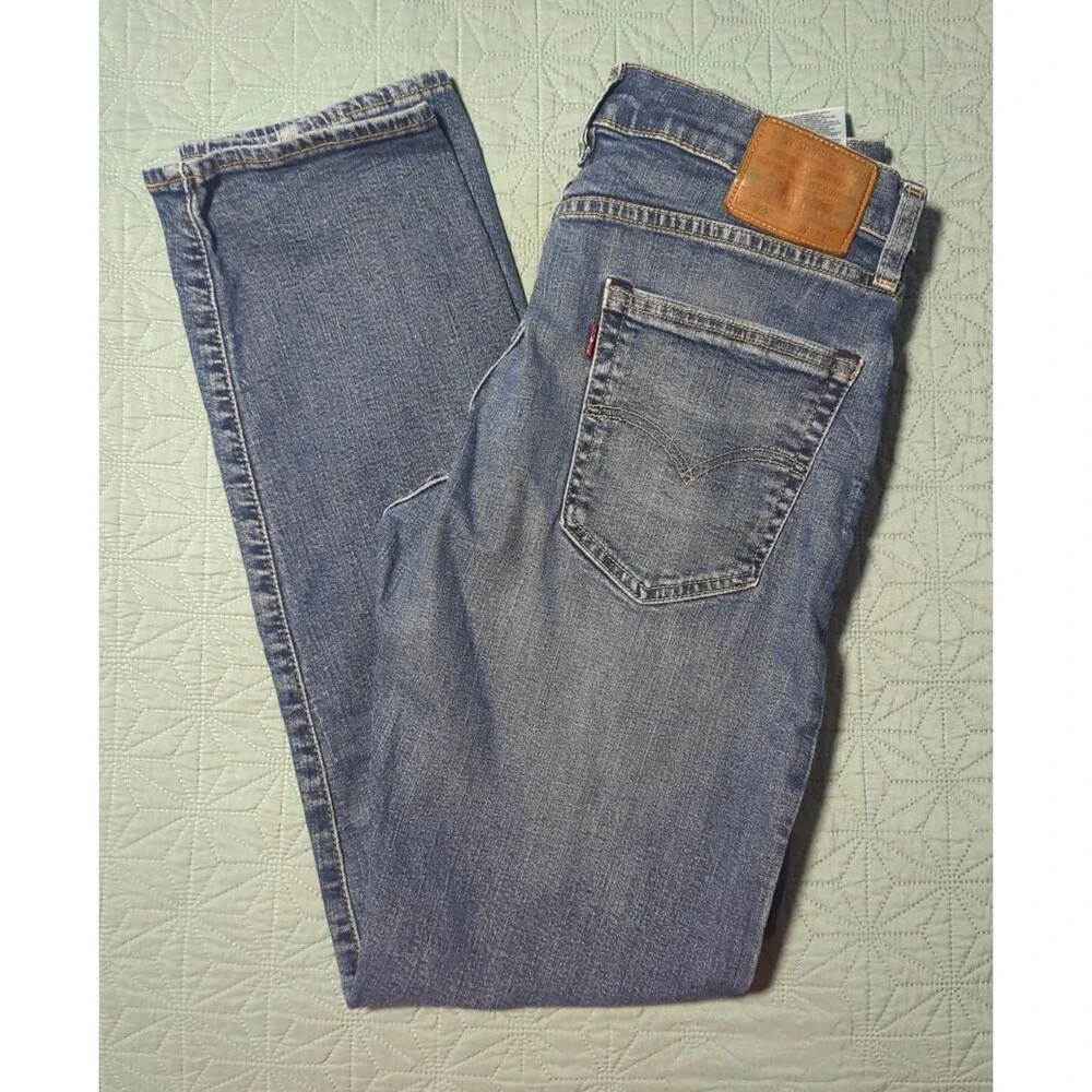 Levi's Premium 502 Big E Regular Taper Fit Mens Jeans 32x34 Stonewashed Zip Fly